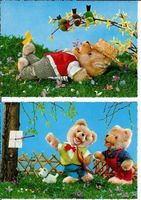 Teddy träumt Teddys Pfeilschiessen 2AK Motiv  sehr gut erha