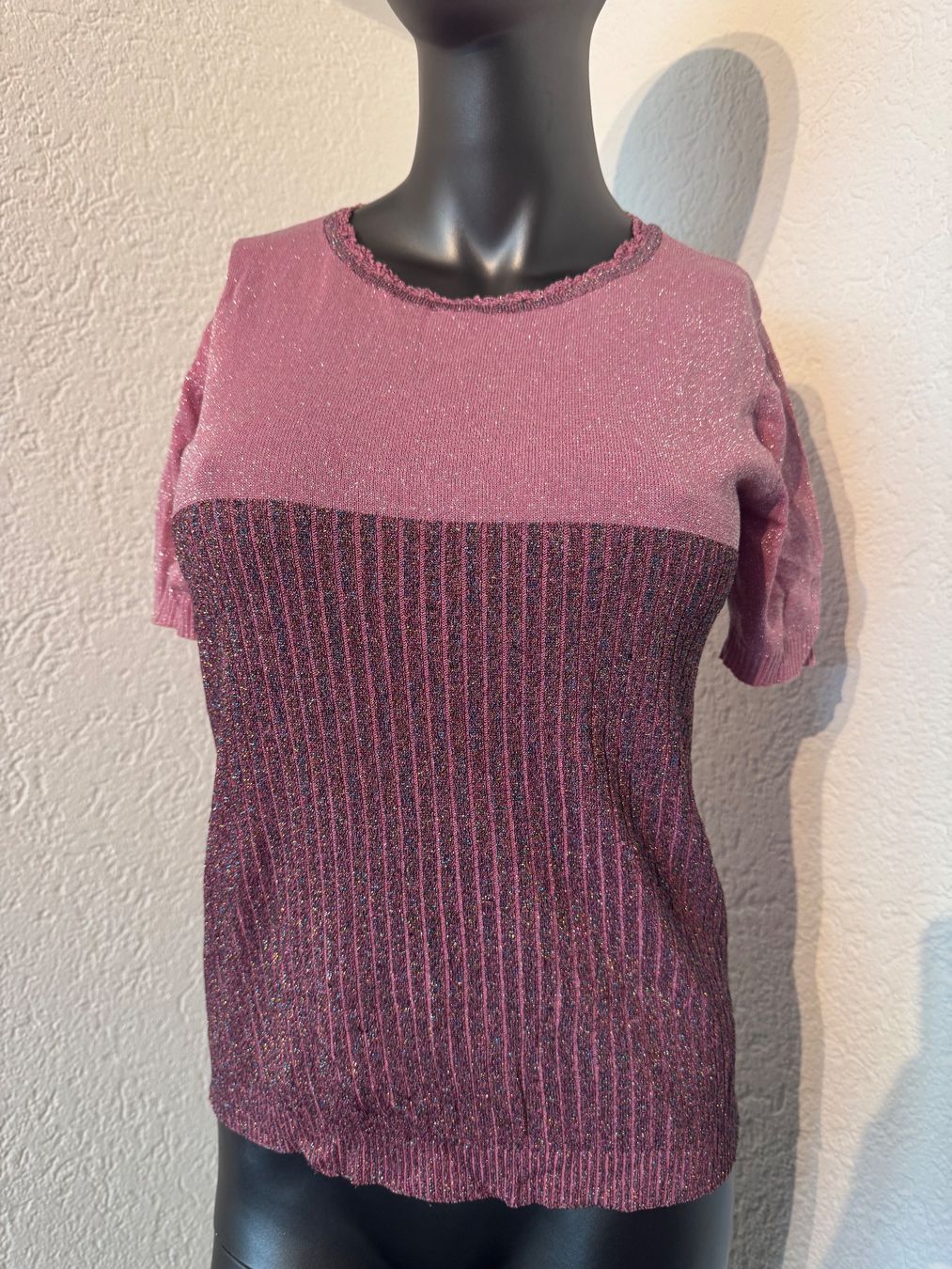 Pullover & Sweatshirts: Zweifarbiger Feinstrickpullover Altrosa Violett Gr M – Gebraucht aus Frenkendorf von Style365