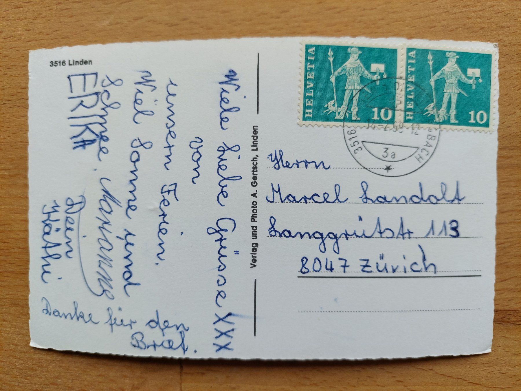 Ansichtskarten: AK Linden BE – Gebraucht aus Obfelden von Foto_Bild_Kunst_Buch 1