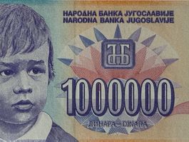***RAR - Belgrad 1993 - 1000000 Dinara UNC - Iris Blume