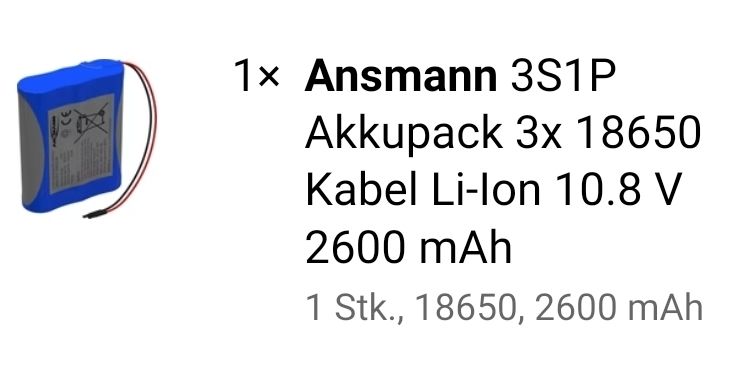 Caricatori & Batterie: Ansmann Akku 18659 10.8V 2600mAh – Nuovo (secondo la descrizione) da Zwillikon venduto da Funfun 2