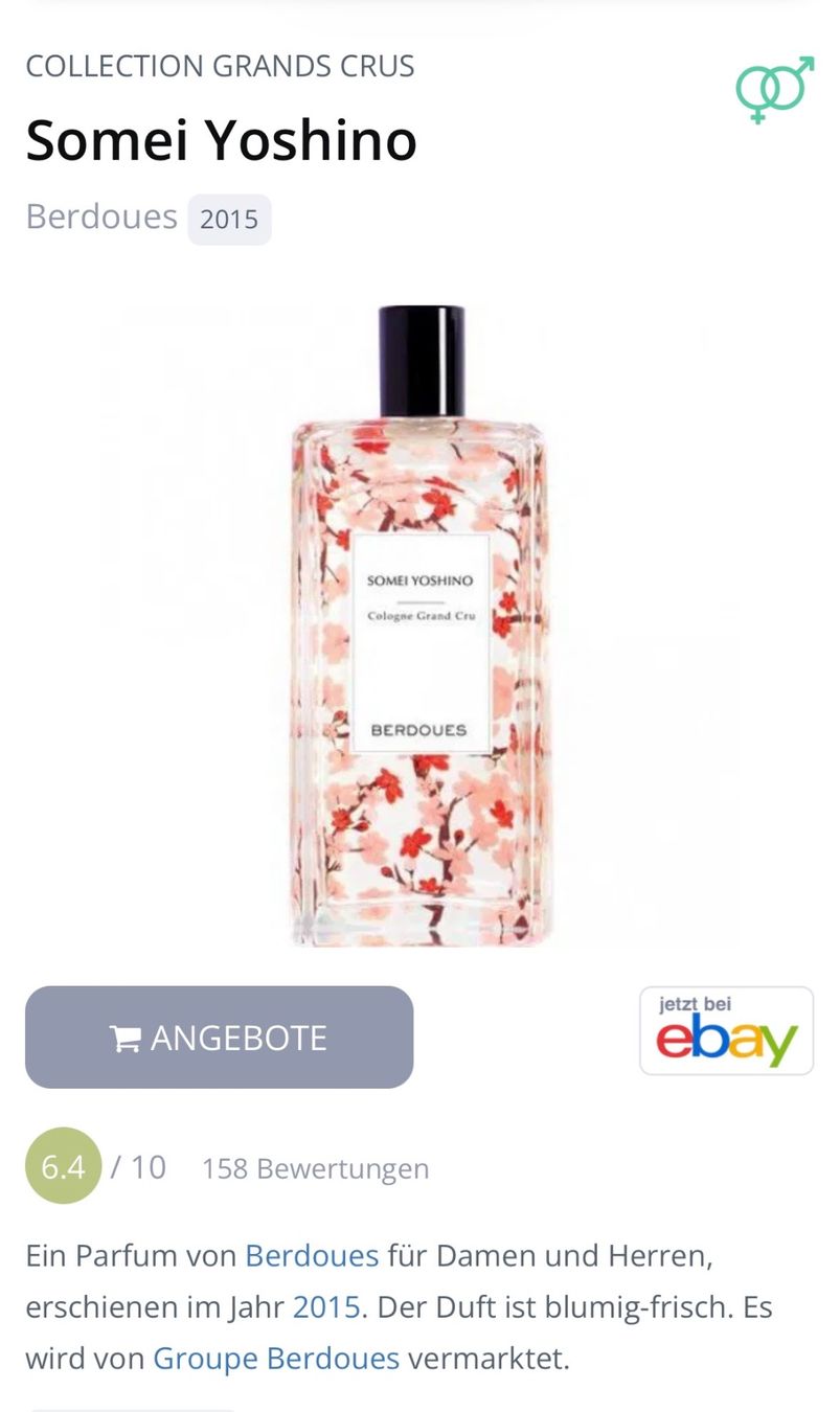 Profumi & Eau de Toilette: BERDOUES SOMEI YOSHINO Abfüllung EDP 2ml. – Nuovo e nell'imballaggio originale da Zürich venduto da deruja 3