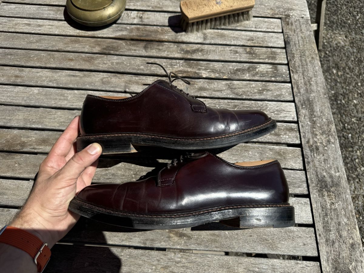 Alden Scarpe da uomo: Alden Shell Cordovan Plain Toe Derby, US 9, Barrie Last – Usato da Schlieren venduto da Timsonsan 4
