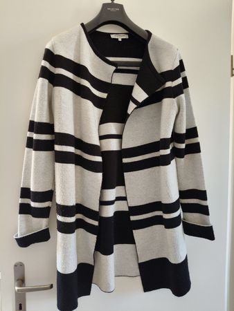 Cardigan Morgan rayé noir/gris, taille M - Parfait état!