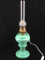 Petrollampe Opalglas lampe à petrole opaline 1900