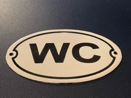 Emailschild/WC/Oval/Antik