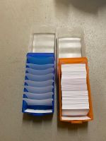 Kartenboxen Set Kunststoff blau orange gebraucht