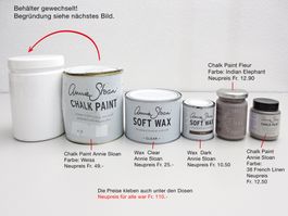 Chalk Farbe Wachs, Marke Annie Sloan und Fleur