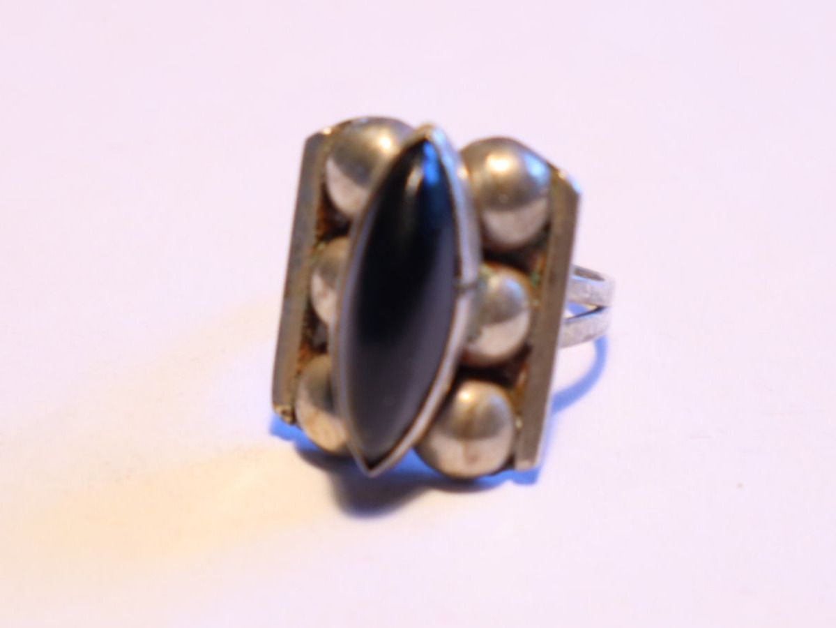 Ringe: Mexico Silber Damen Ring mit Onyx Edelstein Gr 47 – Gebraucht aus Baden von TellsKuchenhaus 1