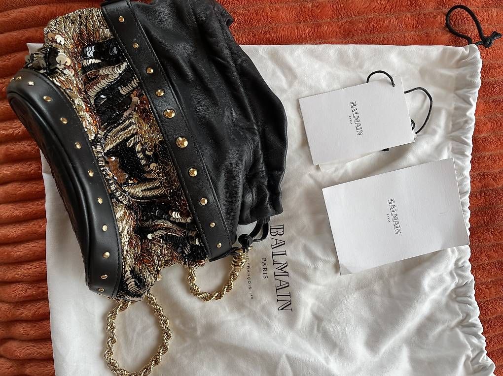 Balmain Borse da donna: Balmain Beuteltasche Tiger Pailetten, Leder – Nuovo (secondo la descrizione) da Arbon venduto da free4style 4