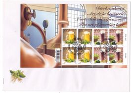 2019/ feuillet 1er jour sur lettre, art de la brasserie