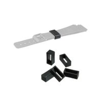 Lot de  5 passants 22 mm silicone noir pour bracelets
