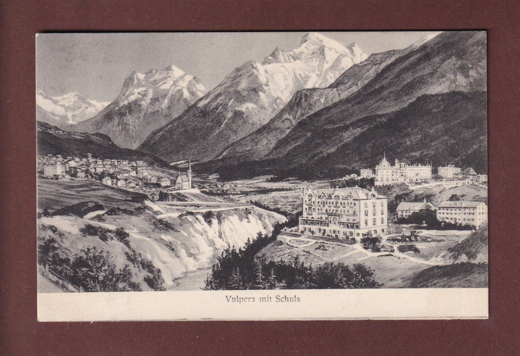 Ansichtskarten: VULPERA mit Schuls - 1913 – Gebraucht aus Pully von nicecards-shop