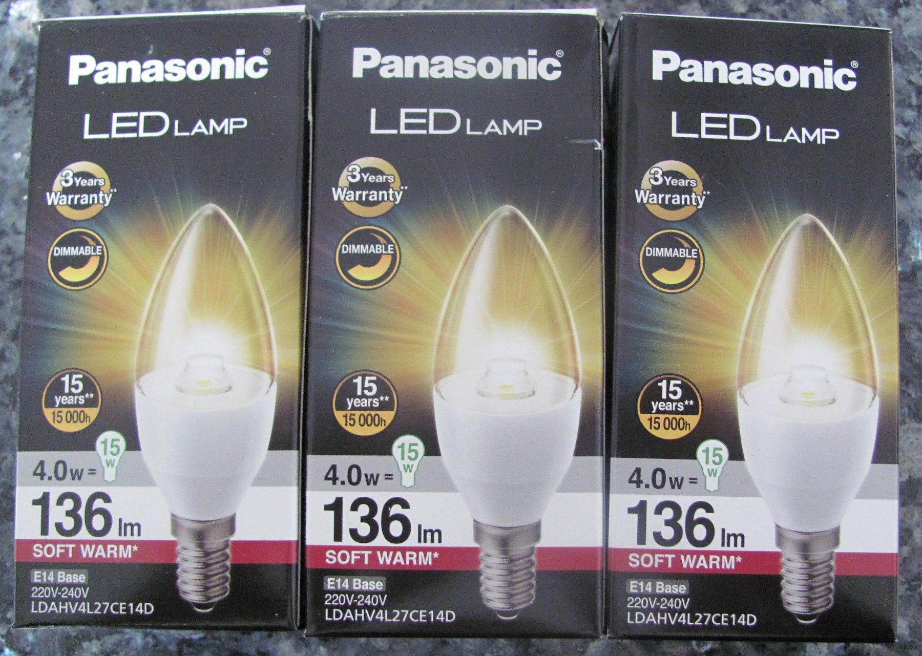 Lampen: 3 stück 4W Panasonic Led Birne E14 dimmbar – Neu und originalverpackt aus Uerkheim von Kaufoption