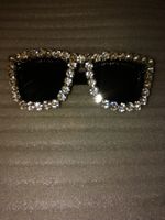 damen sonnenbrille,,mit weiss kristall,,glanzig