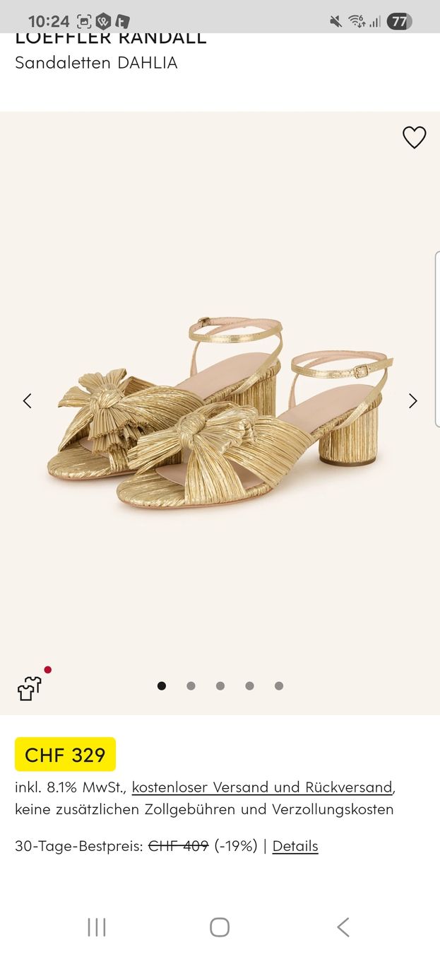 Damenschuhe: Loeffler Randall Sandalen gold – Gebraucht aus Eschenbach SG von SanFranciscoCalifornia 1