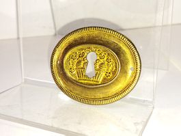 1 antike Schlüssel Rosette, Messing (LOT611#MBS3)