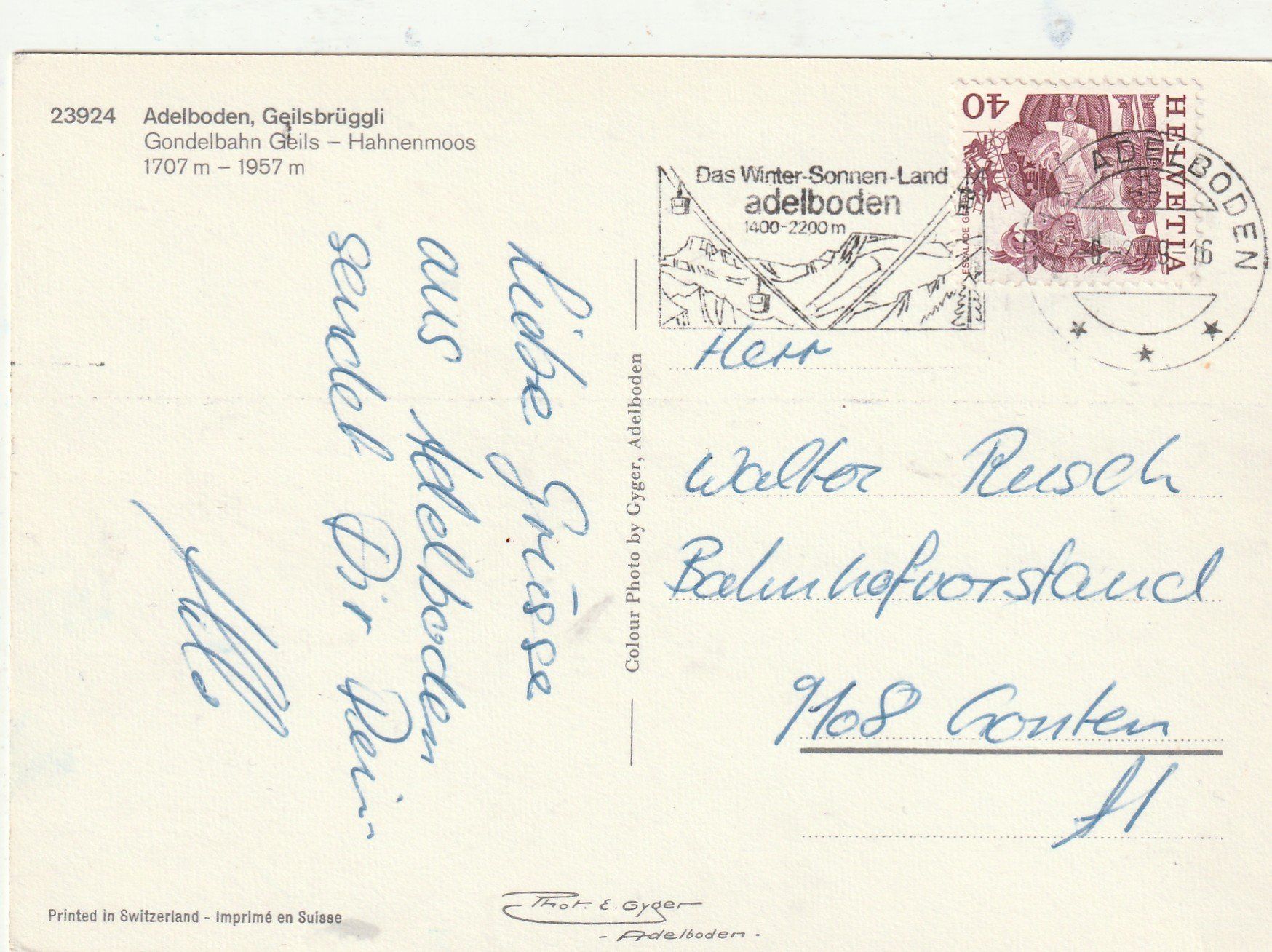 Cartoline postali: 2 Karten Adelboden Skibetrieb – Usato da Lumbrein venduto da made02 1