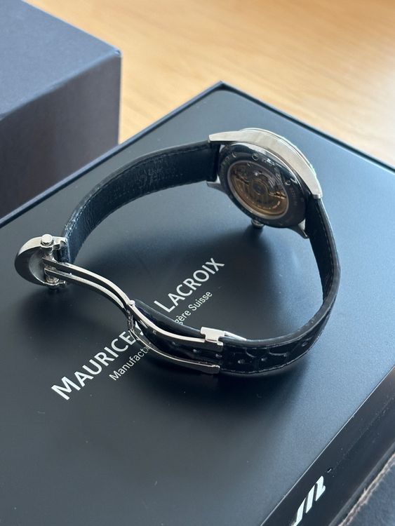 Maurice Lacroix Orologi: Maurice Lacroix Masterpiece mit schwarzem Krokoleder – Usato da Zürich venduto da Bialetti_Bianci 4