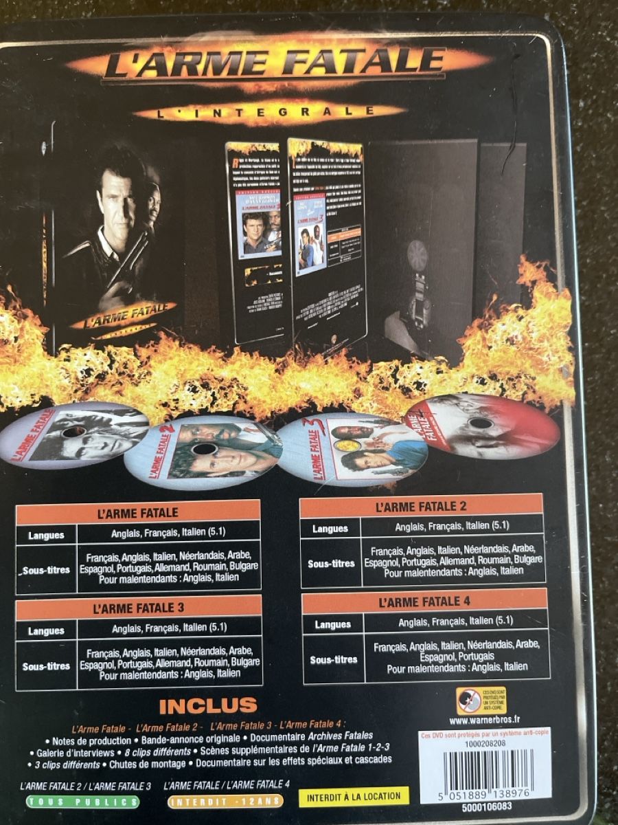 Tutti i DVDs: L'Arme Fatale  1,2,3,4 + Expendables 1,2 – Usato da Riaz venduto da Palu22 1