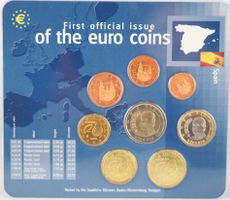 Spanien Erste offizielle Ausgabe der Euro-Münzen