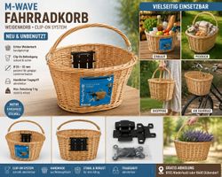 Fahrradkorb Velokorb Weidenkorb abnehmbar Einkaufskorb Neu