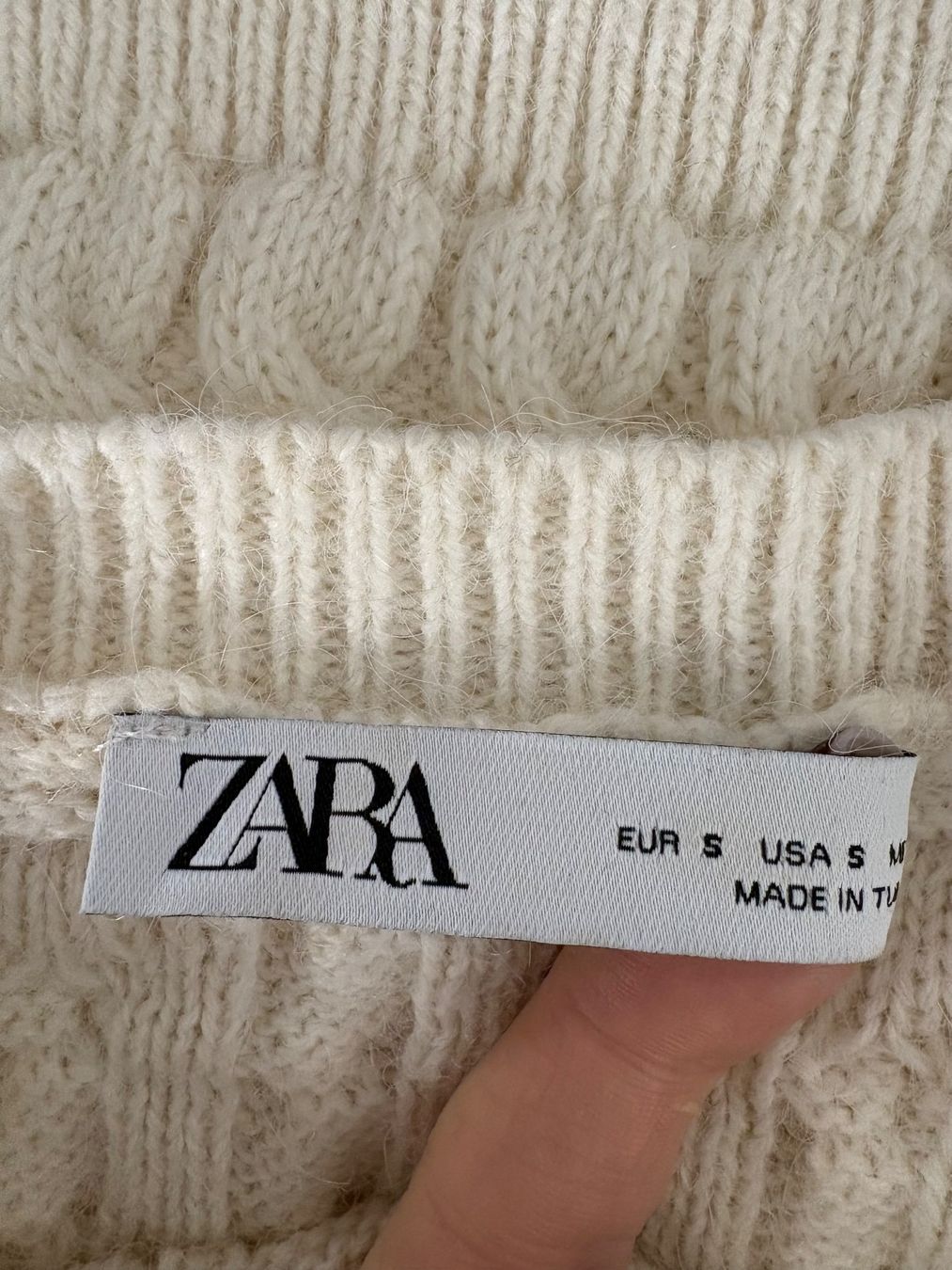 Zara Maglioni & Felpe: Zara Pullover mit Wolle creme S Zopfmuster – Usato da Regensdorf venduto da secondchancefashion 3