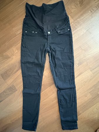 H&M Umstandshose Skinny High Rib Mama Schwarz Gr M
