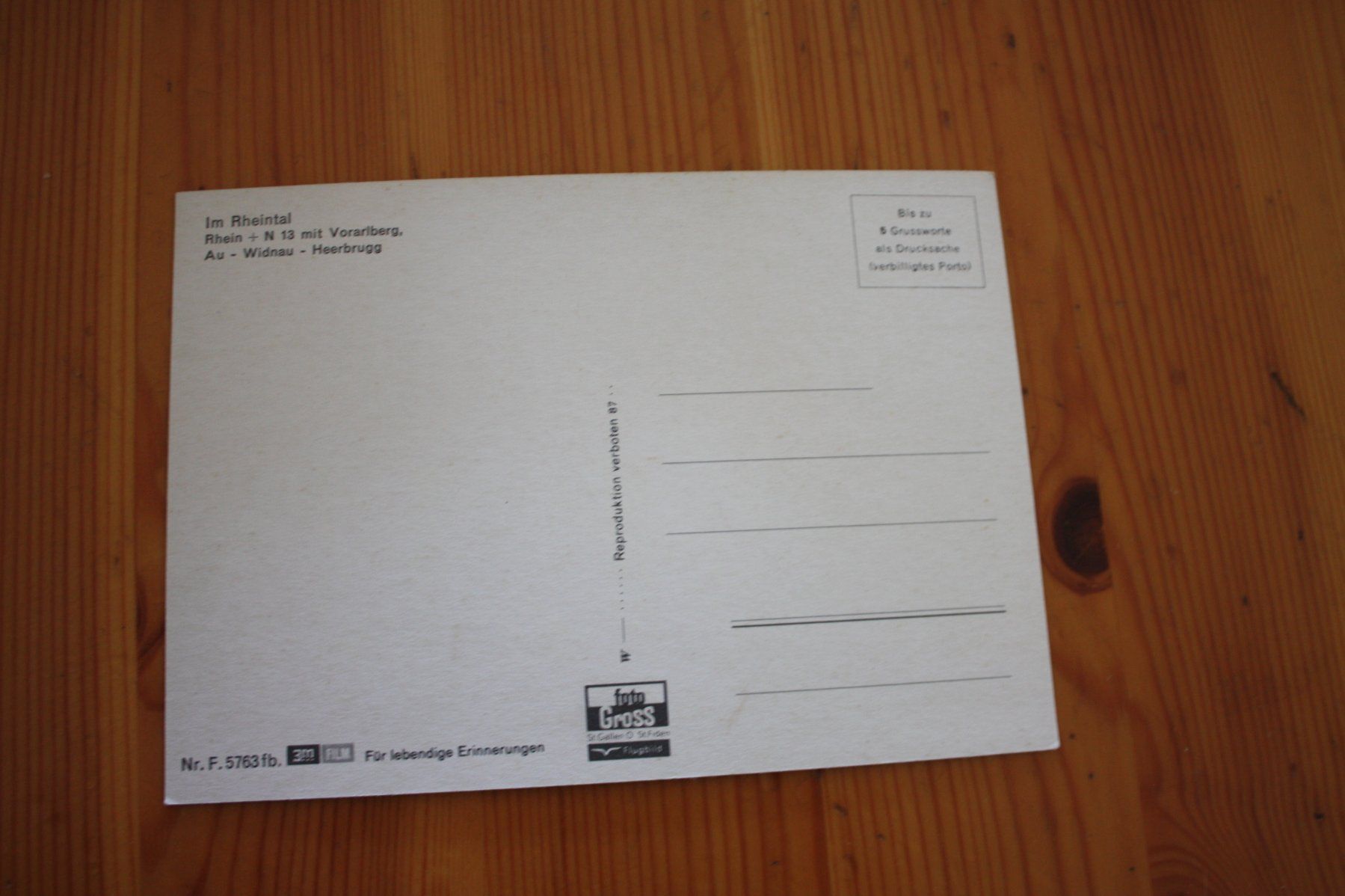 Cartoline postali: Im Rhein Rheintal – Usato da Altstätten SG venduto da sulim 1