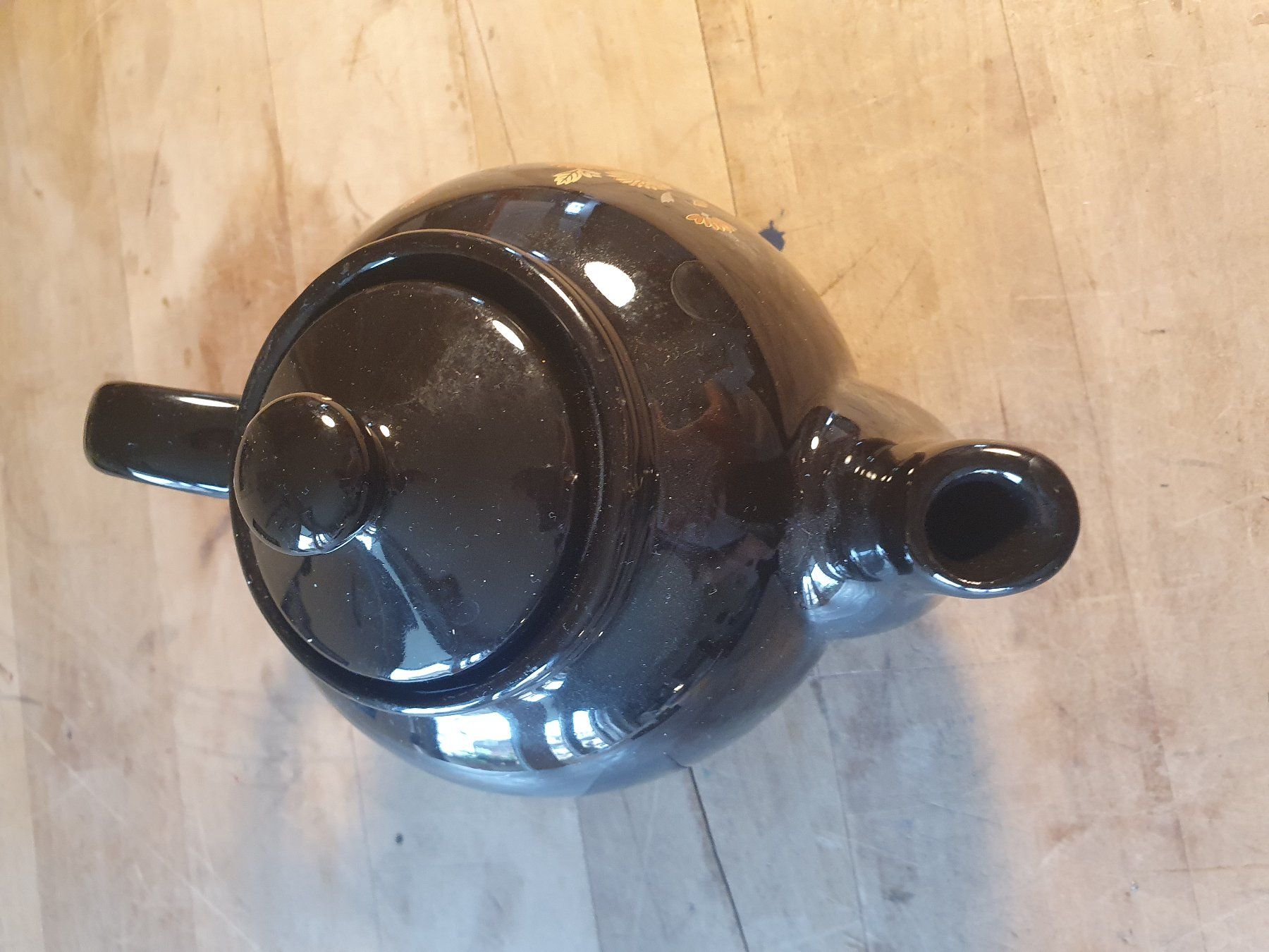 Teiere: Teekanne schwarz mit Blumenmuster – Usato da Zürich venduto da loosebone 2