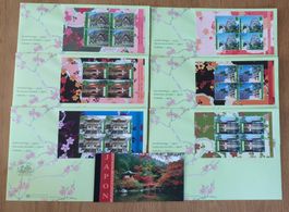 UNO 2001 Welterbe Japan / Wien FDC aus Markenheft 6x  + leer