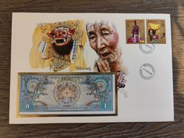 Banknoten-Brief Bhutan !!!!!!!