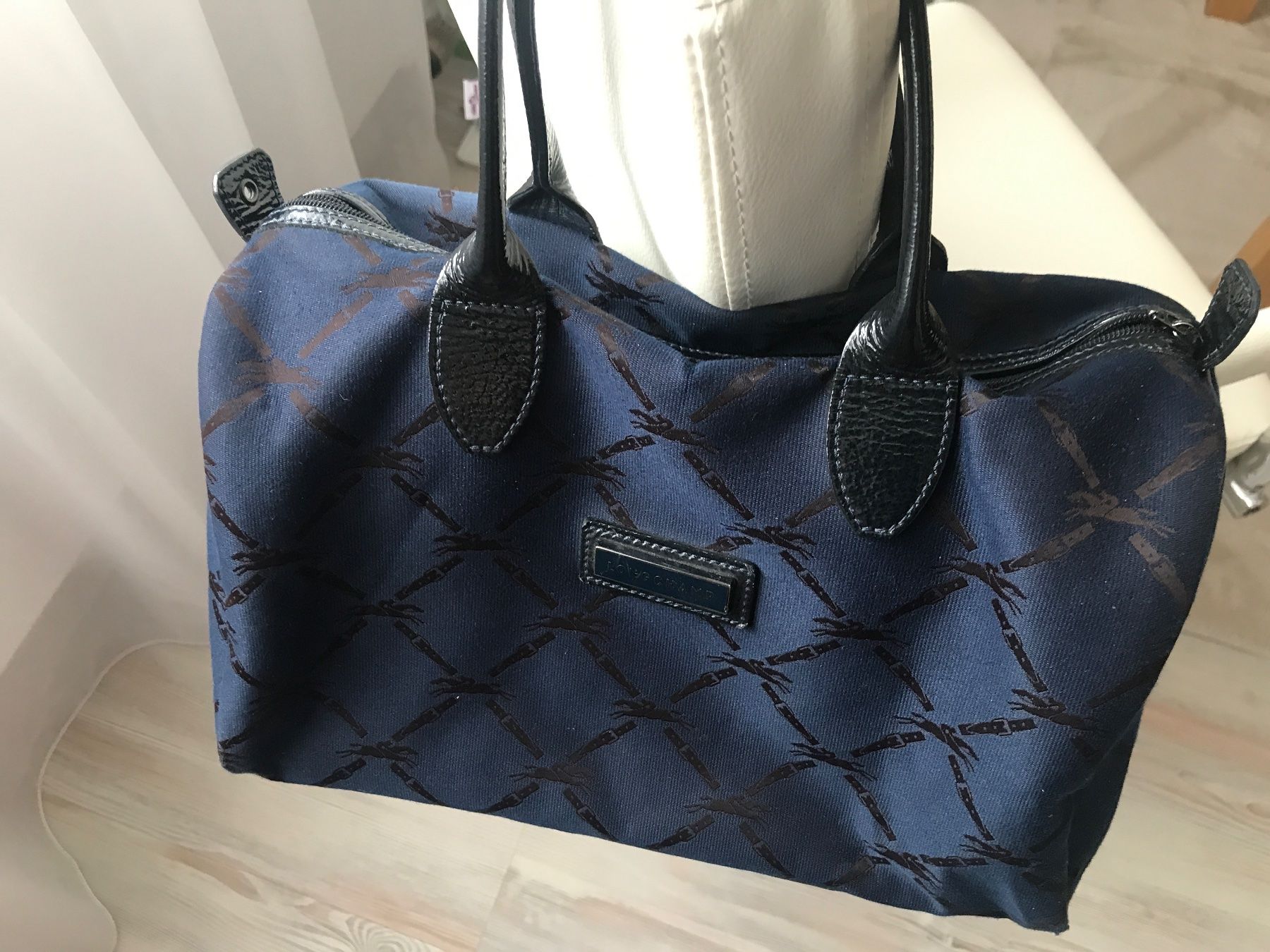 Longchamp Borse da donna: Longchamp Handtasche Boston Bag Blau/Schwarz, – Usato da Wettingen venduto da Andres54