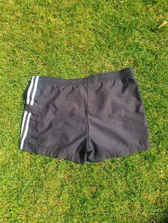 Adidas Shorts Black striped elastic waist drawstring Size M