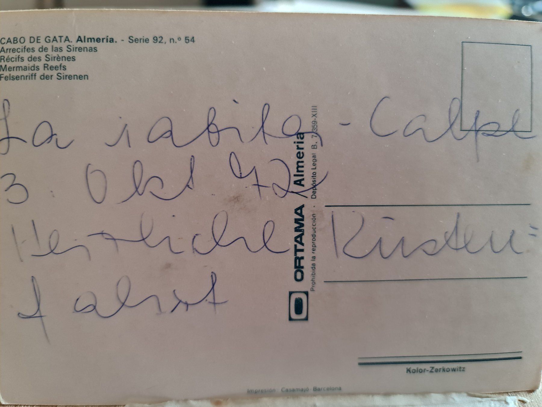 Cartoline postali: Anschtskarte Almeria – Usato da Dintikon venduto da Vexi 1