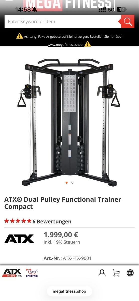ATX Hometrainer: ATX Doppeltürmiger Kabelzug – Gebraucht aus Biel/Bienne von valerK 1