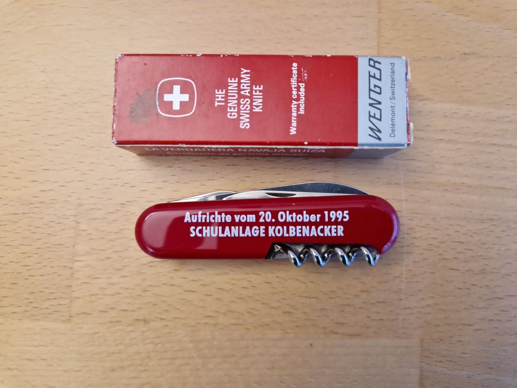 Wenger Coltelli tascabile: Taschenmesser (Aufrichte Schule Kolbenacker 1995) – Nuovo (secondo la descrizione) da Zwillikon venduto da Reweto