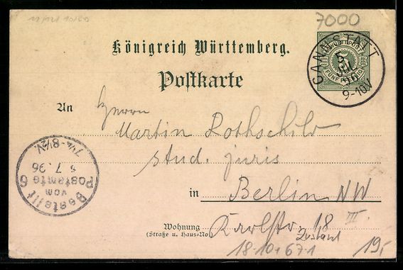 Cancelleria postale: Litho Stuttgart, Ausstellung 1896, Ausst – Usato da Berlin venduto da bartko-reher 1