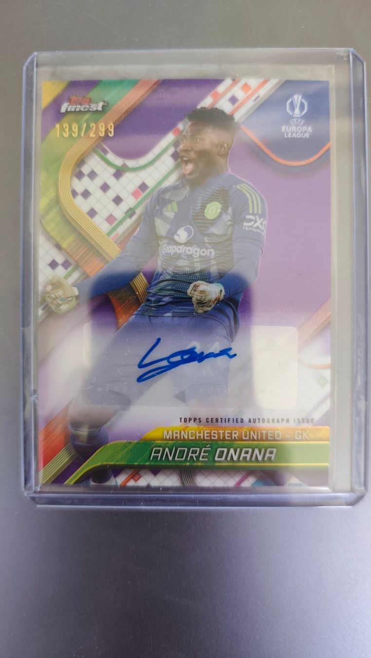 Topps Carte collezionabili: Topps Finest 24/25 Andre Onana /299 mit Autogramm – Usato da St. Gallen venduto da RudyundFloydCards