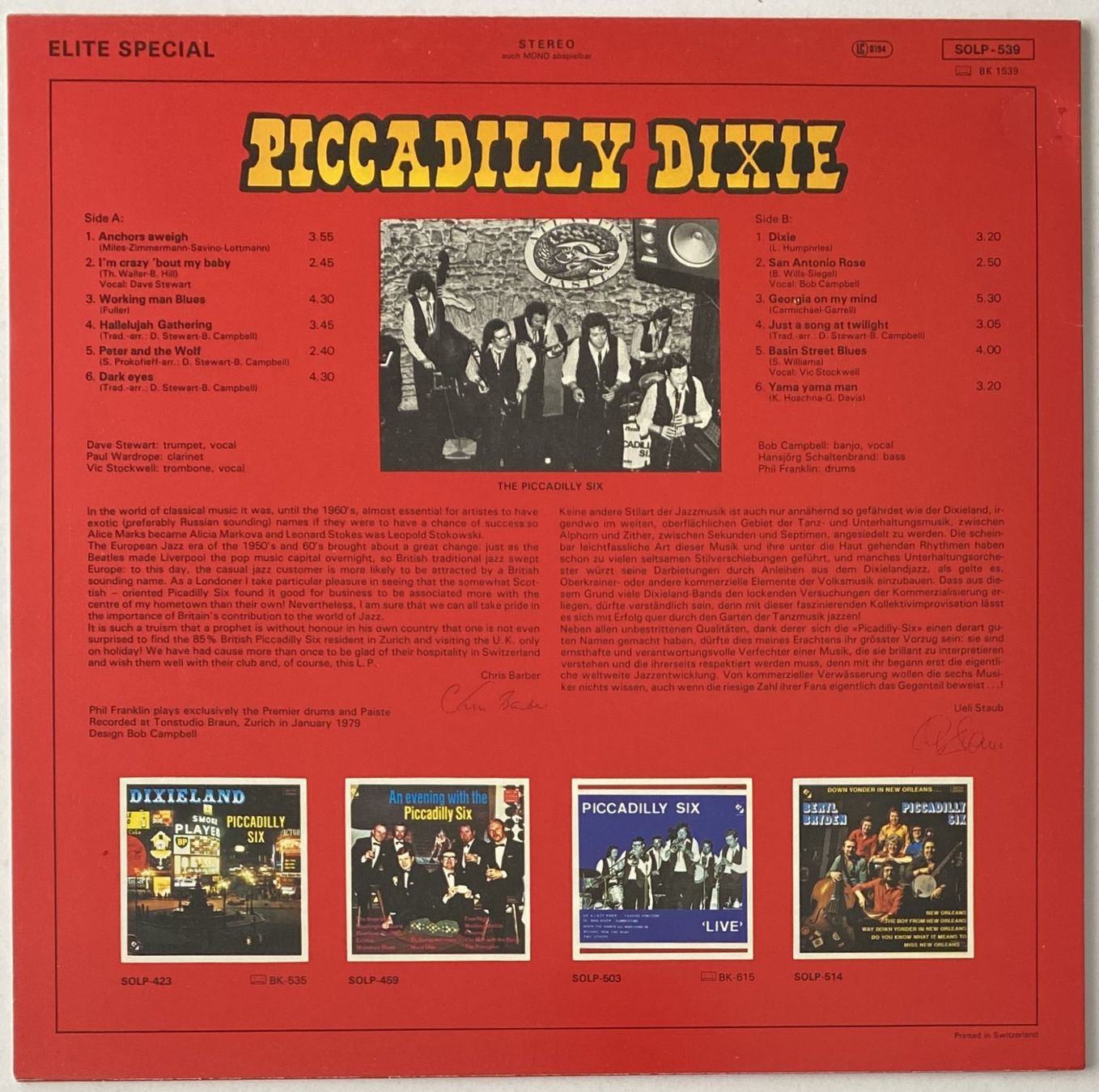 Dischi in vinile: Piccadilly Six, Piccadilly Dixie – Usato da Flums venduto da Empe1 1