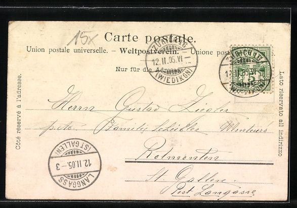 Cartoline postali: AK Locarno, Piazza Grande, 1905 – Usato da Berlin venduto da bartko-reher 1