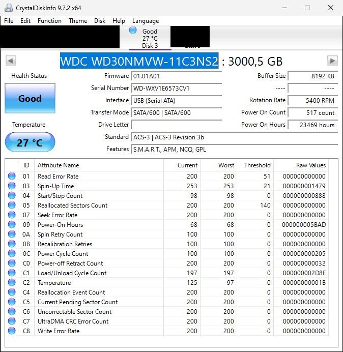 Western Digital Dischi rigidi: 3TB externe USB Harddisk ohne Gehäuse – Usato da Bubendorf venduto da craniac 3