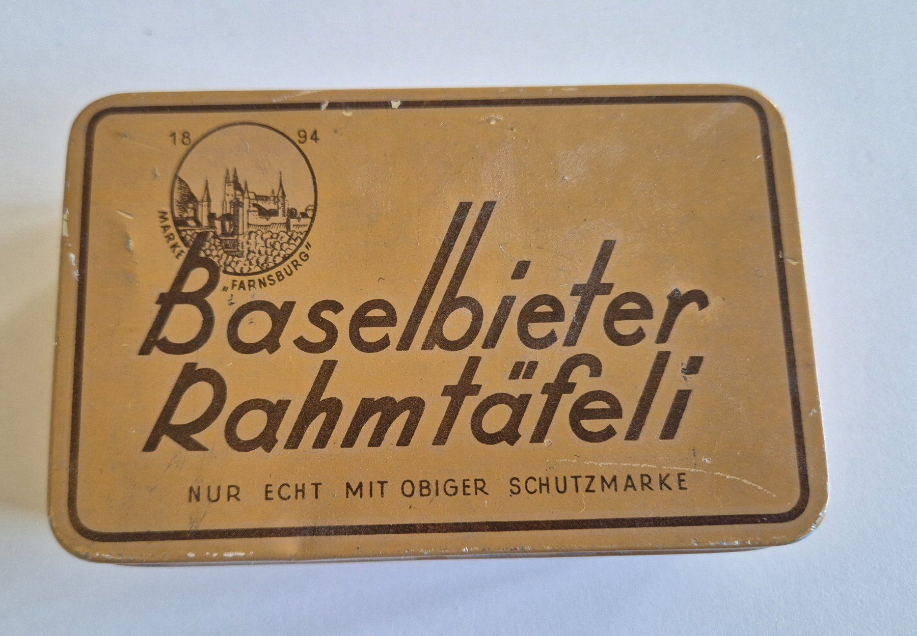 Dosen: Blechdose antik, Baselbieter Rahmtäfeli – Gebraucht aus Illnau von Bab58blau 1