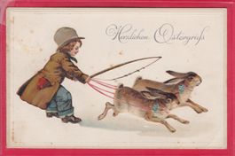 PRÄGEKARTE, HERZLICHE OSTERGRUSS, 3.4.1915
