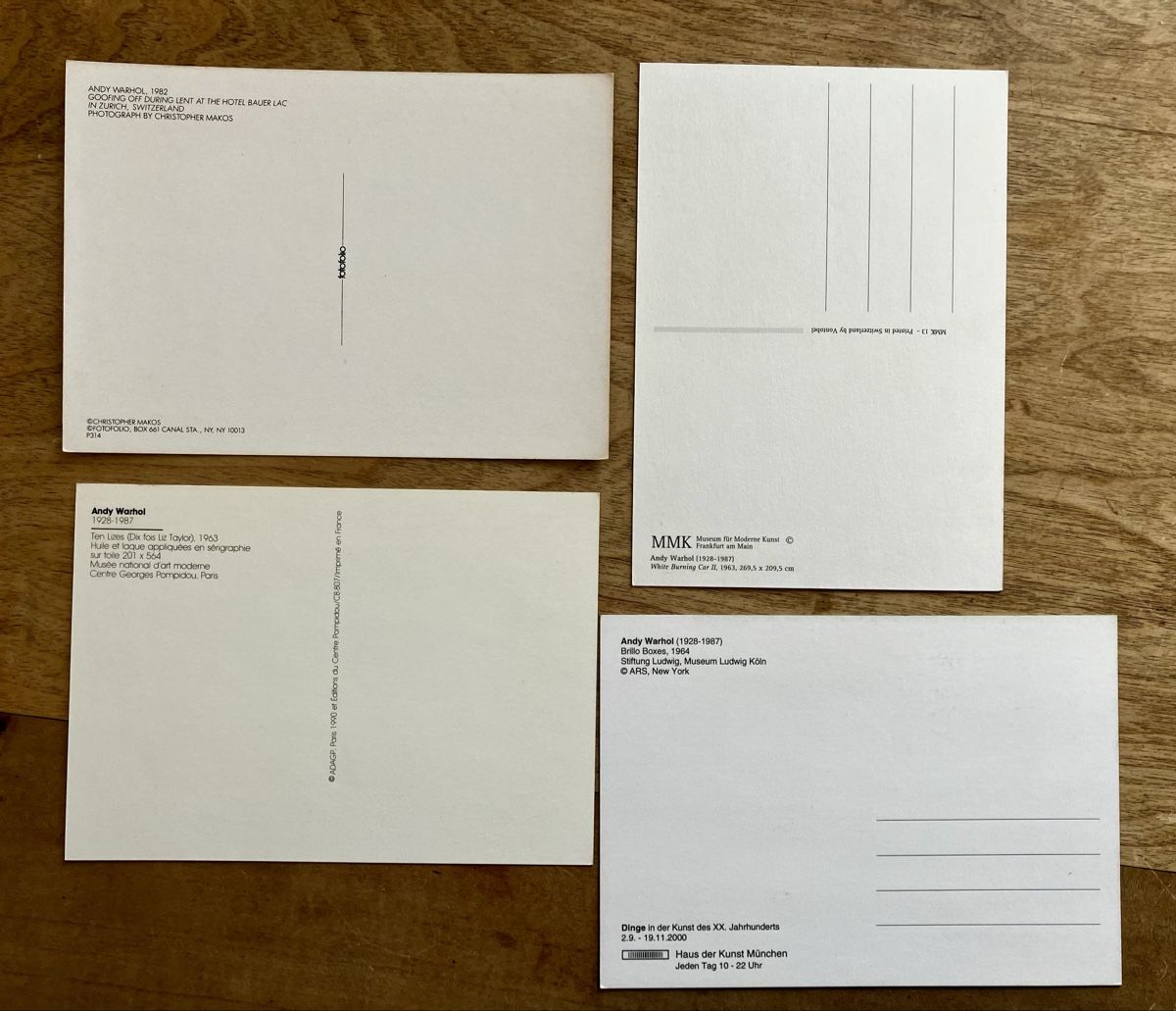 Cartes postales: 4x AK Andy Warhol – Neuf (Voir description) à Buchs AG par Allerleis 1