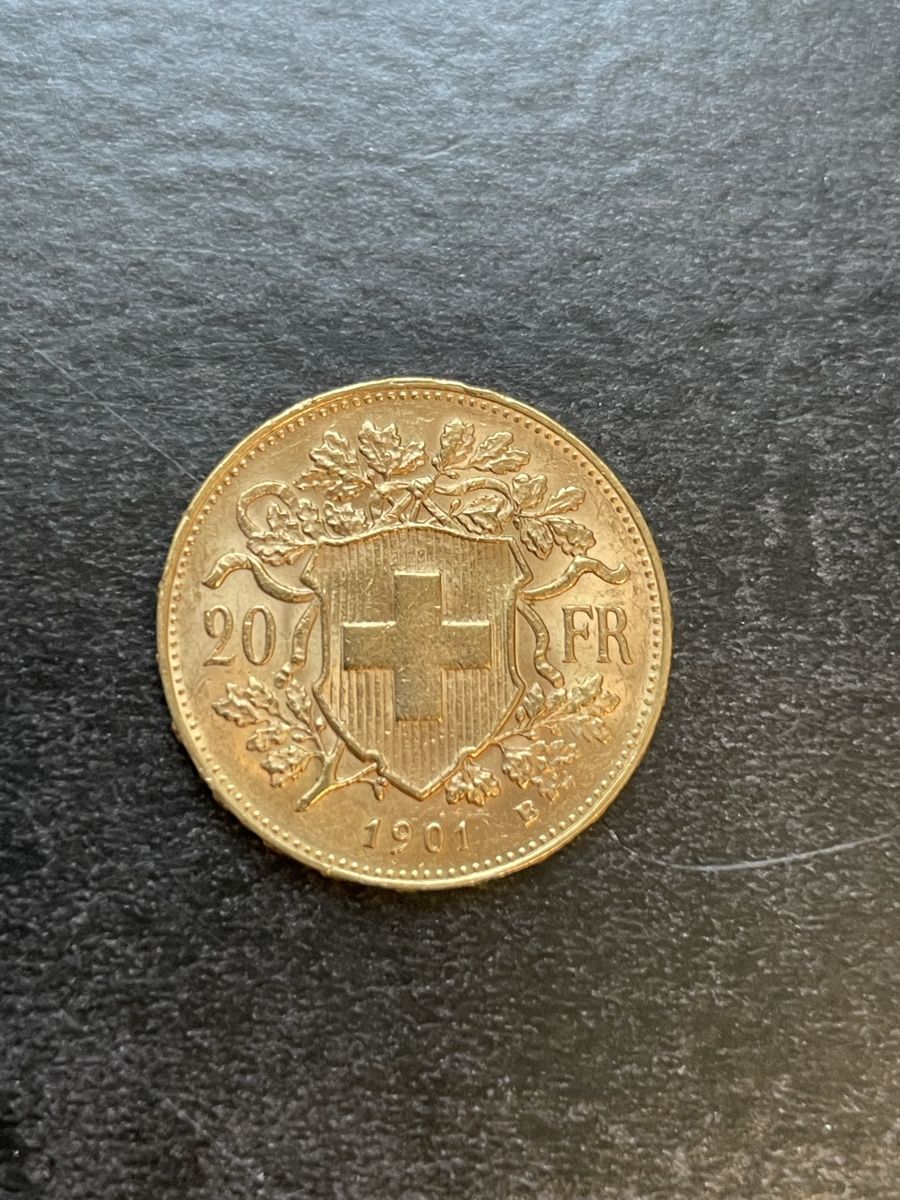 Tutti le monete: 20 Fr. Goldvreneli 1901 – Usato da Thun venduto da juma3600