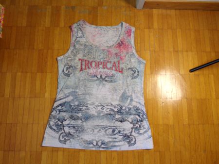 Damen Top blau-grau  Gr. Ca M      TROPICAL
