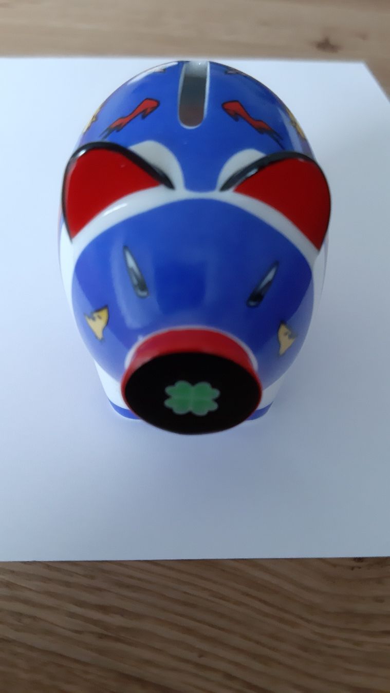 Ritzenhoff Statuette: Ritzenhoff Mini Sparschwein, Design Ambrogio Pozzi, Blau – Usato da St. Gallen venduto da Leika2000 4