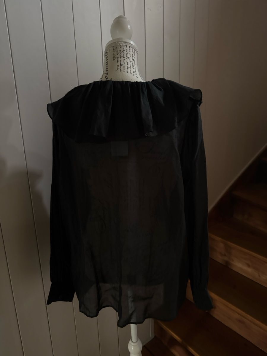 H&M Blusen: Schwarze Rüschenbluse mit Bindeband, Gr. XL – Neu und originalverpackt aus Cham von matap1 1