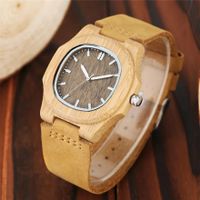 Uhr Bambusholz und Leder Naturalix Beige - Montre en bois